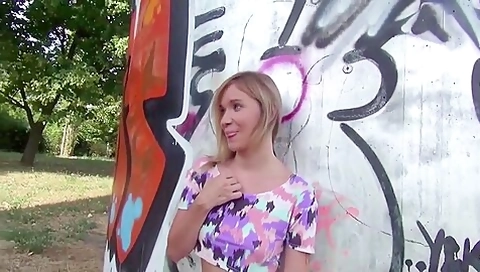 Blonde College Angel Piaff Seduce To Fuck Public At Street Casting